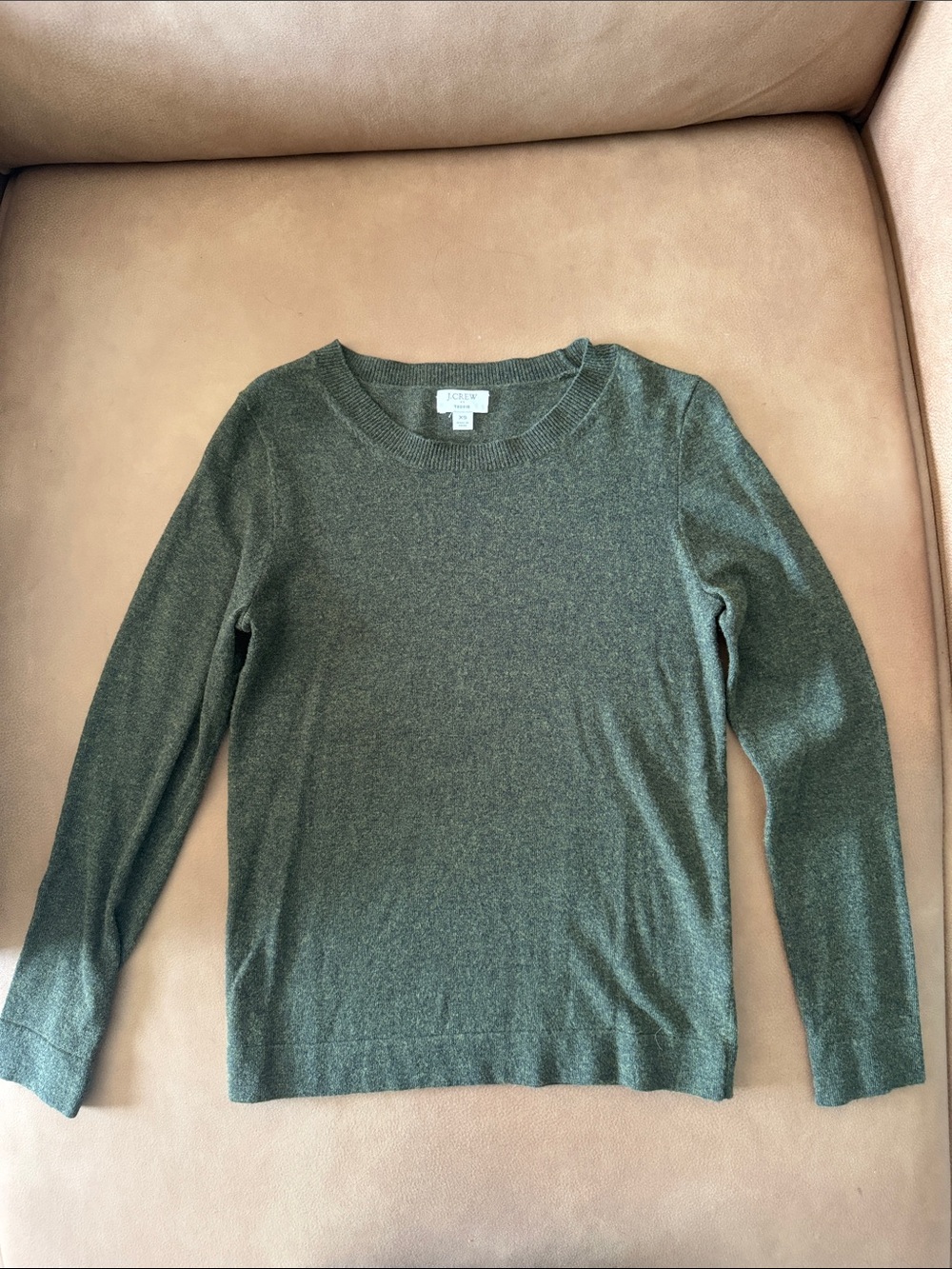 J. Crew Olive Green Crewneck Sweater